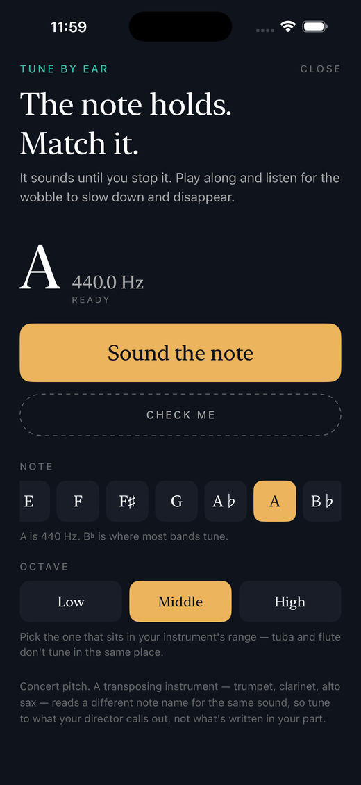 The circle of fifths screen with F sharp minor selected.